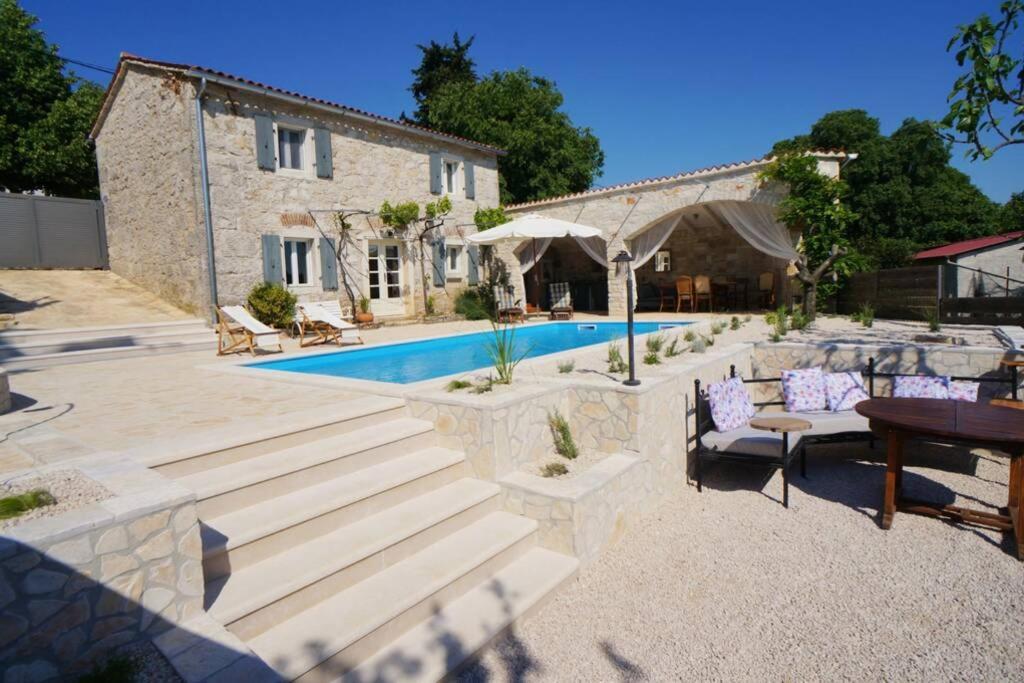 Ferienhaus Villa Alisia, wunderschönes Natursteinhaus bei Poreč, Istrien, Kroatien Vranje Selo Exterior foto